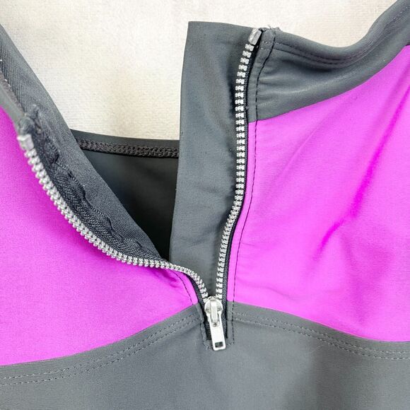 Athletech One Piece Swimsuit Womens 16 Colorblock Full Coverage Sporty Beachy - Picture 5 of 10